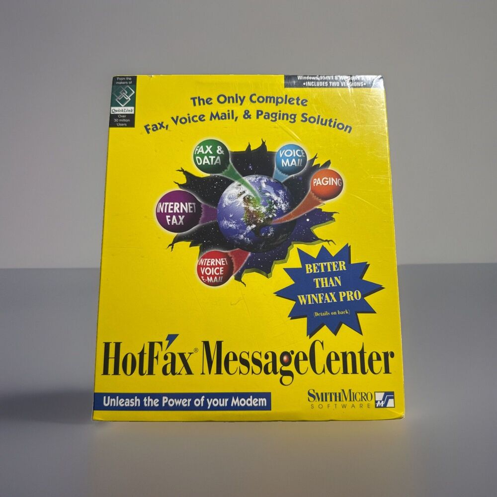 VTG Smith Micro HotFax MessageCenter 2.0 PC CD-ROM Software NEW SEALED